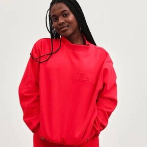 Ruby Red Embossed Valentines Mockneck L/XL